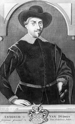 Portrait of Antony van Diemen, Engraved by Dirk Jongman